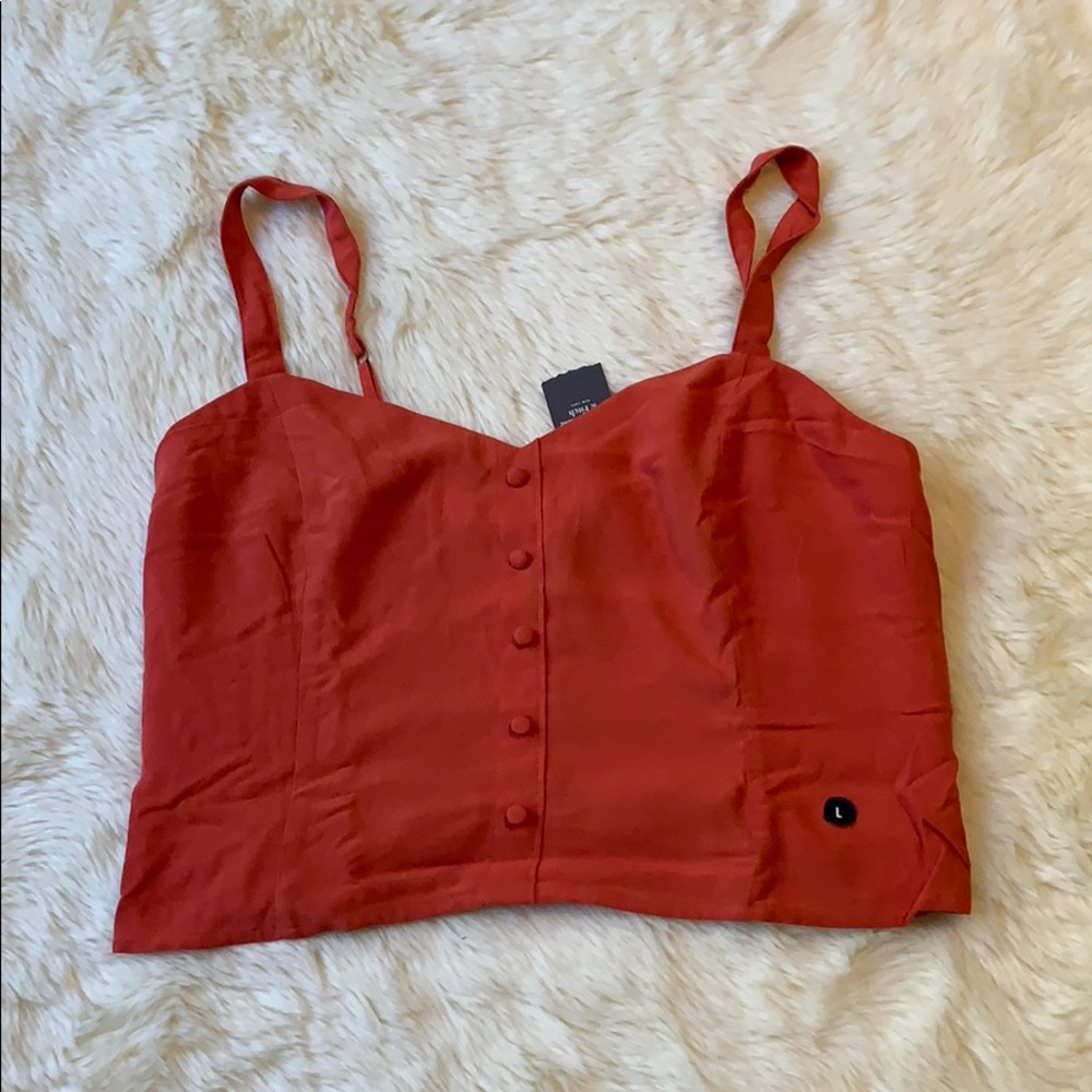 Abercrombie And Fitch Button Detail Crop Top